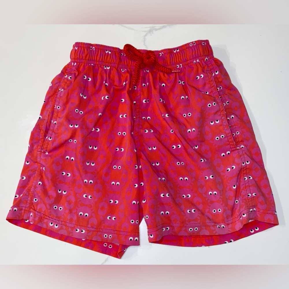 Vilebrequin Boys Stretch Swim Trunks Red Crabs